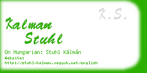 kalman stuhl business card