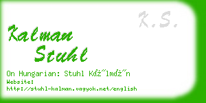 kalman stuhl business card